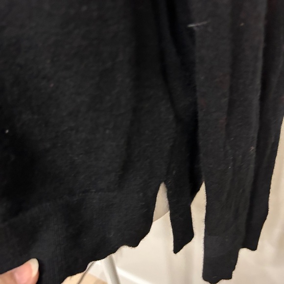 Cynthia Rowley Sweater Women’s Size XL Black Extra Fine Merino Wool Lightweight - Picture 3 of 8